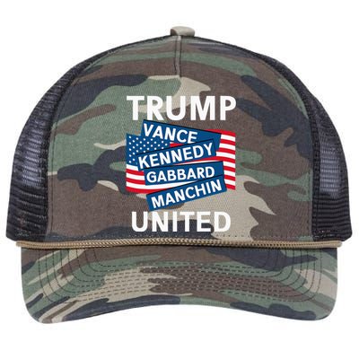 Donald Trump 2024 Joe Manchin Kennedy Gabbard Checkmate Retro Rope Trucker Hat Cap