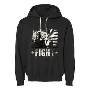 Donald Trump 2024 Fight Fight Fight Donald Trump Fist Pump Garment-Dyed Fleece Hoodie