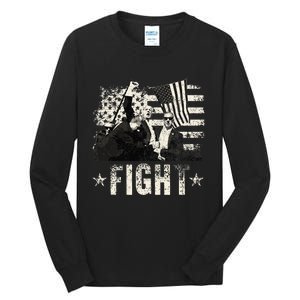 Donald Trump 2024 Fight Fight Fight Donald Trump Fist Pump Tall Long Sleeve T-Shirt