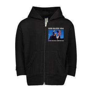 Donald Trump 2024 God Bless You God Bless America Toddler Zip Fleece Hoodie