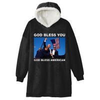 Donald Trump 2024 God Bless You God Bless America Hooded Wearable Blanket