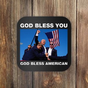 Donald Trump 2024 God Bless You God Bless America Coaster