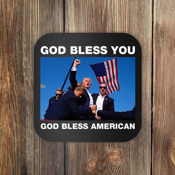 Donald Trump 2024 God Bless You God Bless America Coaster