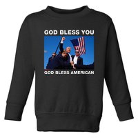 Donald Trump 2024 God Bless You God Bless America Toddler Sweatshirt