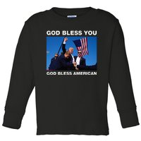 Donald Trump 2024 God Bless You God Bless America Toddler Long Sleeve Shirt