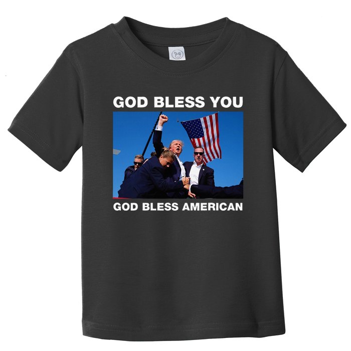 Donald Trump 2024 God Bless You God Bless America Toddler T-Shirt