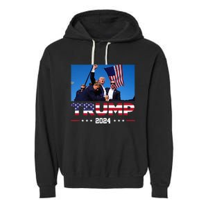 Donald Trump 2024 God Bless You God Bless America Garment-Dyed Fleece Hoodie