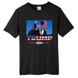 Donald Trump 2024 God Bless You God Bless America Tall Fusion ChromaSoft Performance T-Shirt