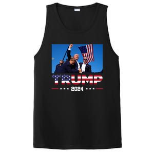 Donald Trump 2024 God Bless You God Bless America PosiCharge Competitor Tank