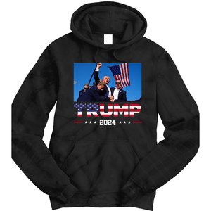 Donald Trump 2024 God Bless You God Bless America Tie Dye Hoodie