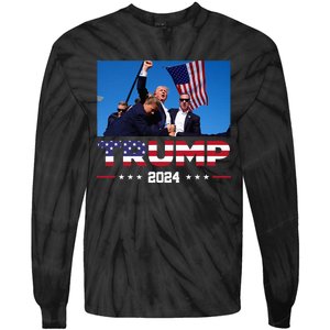 Donald Trump 2024 God Bless You God Bless America Tie-Dye Long Sleeve Shirt