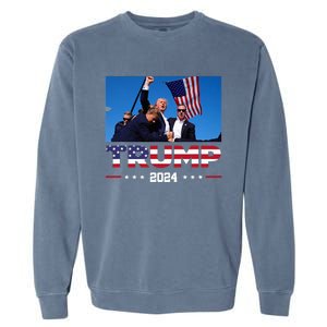 Donald Trump 2024 God Bless You God Bless America Garment-Dyed Sweatshirt