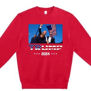 Donald Trump 2024 God Bless You God Bless America Premium Crewneck Sweatshirt