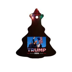 Donald Trump 2024 God Bless You God Bless America Ceramic Tree Ornament