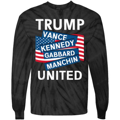 Donald Trump 2024 Joe Manchin Kennedy Gabbard Checkmate Tie-Dye Long Sleeve Shirt