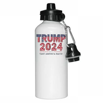 Donald Trump 2024 Take America Back Us Flag Aluminum Water Bottle 