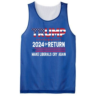 Donald Trump 2024 The Return Make Liberals Cry Again Cute Gift Mesh Reversible Basketball Jersey Tank