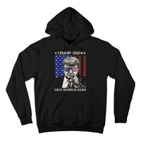 Donald Trump 2024 Save America Again American Flag Hoodie