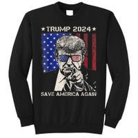 Donald Trump 2024 Save America Again American Flag Sweatshirt