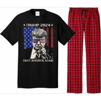 Donald Trump 2024 Save America Again American Flag Pajama Set