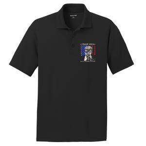 Donald Trump 2024 Save America Again American Flag PosiCharge RacerMesh Polo