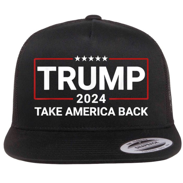 Donald Trump 2024 Take America Back Election The Return Flat Bill Trucker Hat