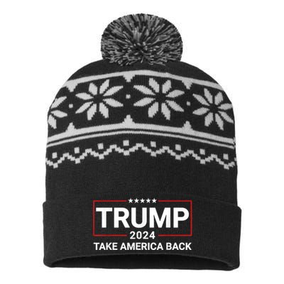 Donald Trump 2024 Take America Back Election The Return USA-Made Snowflake Beanie