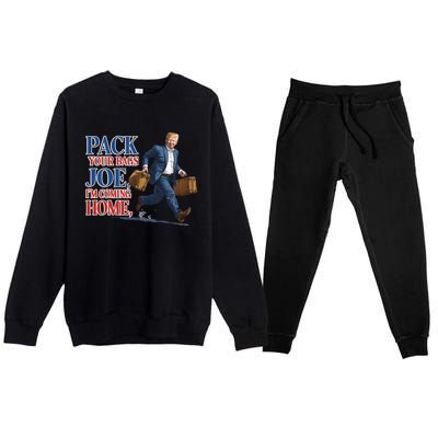 Donald Trump 2024 Sarcastic Patriotic Political Humor Great Gift Premium Crewneck Sweatsuit Set