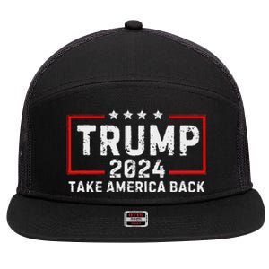 Donald Trump 2024: The Return Take America Back Election 7 Panel Mesh Trucker Snapback Hat