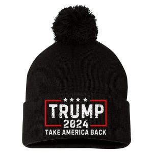 Donald Trump 2024: The Return Take America Back Election Pom Pom 12in Knit Beanie