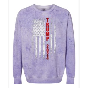 Donald Trump 2024: Patriotic Take America Back With Flag Colorblast Crewneck Sweatshirt