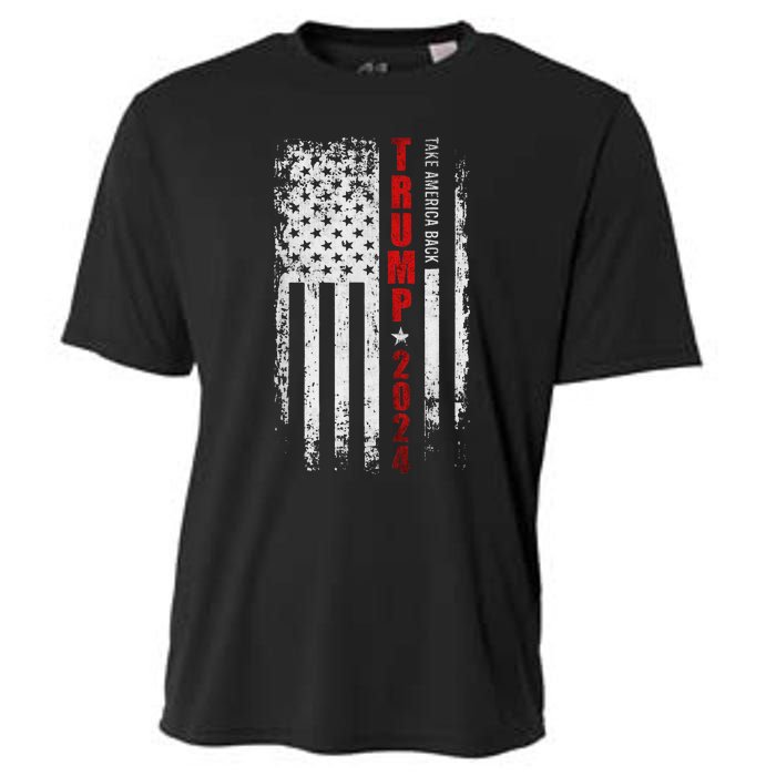 Donald Trump 2024: Patriotic Take America Back With Flag Cooling Performance Crew T-Shirt