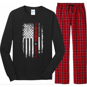 Donald Trump 2024: Patriotic Take America Back With Flag Long Sleeve Pajama Set