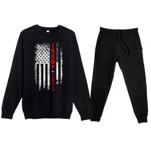 Donald Trump 2024: Patriotic Take America Back With Flag Premium Crewneck Sweatsuit Set