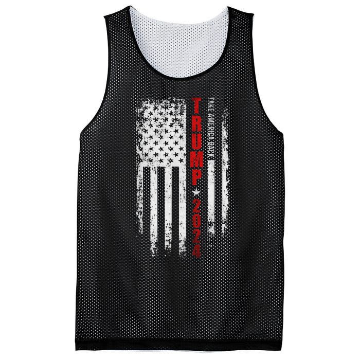 Donald Trump 2024: Patriotic Take America Back With Flag Mesh Reversible Basketball Jersey Tank