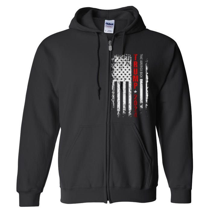 Donald Trump 2024: Patriotic Take America Back With Flag Full Zip Hoodie