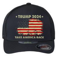 Donald Trump 2024 Take America Back American Flag Patriotic Flexfit Unipanel Trucker Cap