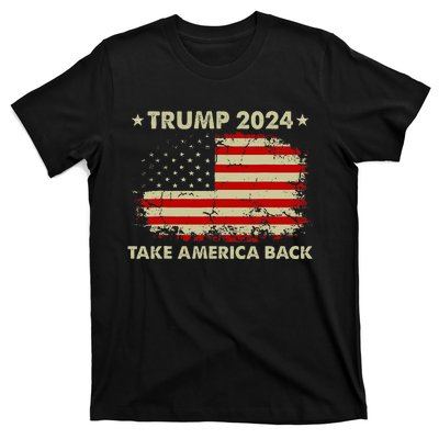 Donald Trump 2024 Take America Back American Flag Patriotic T-Shirt