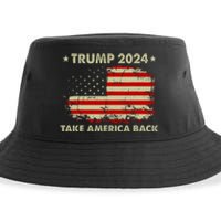 Donald Trump 2024 Take America Back American Flag Patriotic Sustainable Bucket Hat