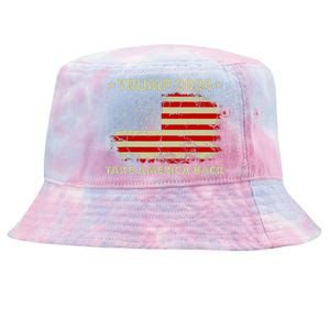 Donald Trump 2024 Take America Back American Flag Patriotic Tie-Dyed Bucket Hat