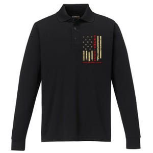 Donald Trump 2024: Save America Again With Flag Performance Long Sleeve Polo