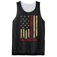 Donald Trump 2024: Save America Again With Flag Mesh Reversible Basketball Jersey Tank