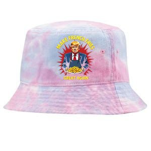 Donald Trump 2024 French Fry Make French Fries Great Again Tie-Dyed Bucket Hat