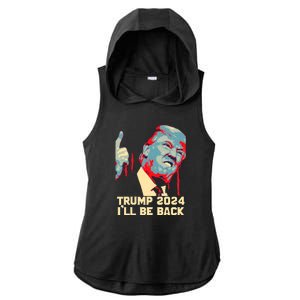 Donald Trump 2024 Take America Back USA United States Ladies PosiCharge Tri-Blend Wicking Draft Hoodie Tank