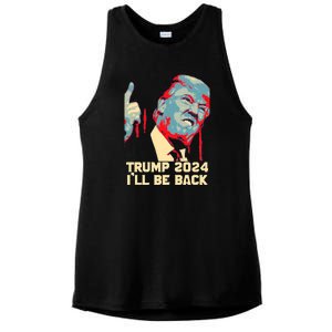 Donald Trump 2024 Take America Back USA United States Ladies PosiCharge Tri-Blend Wicking Tank