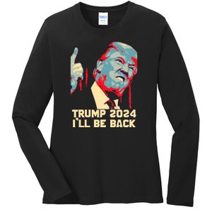 Donald Trump 2024 Take America Back USA United States Ladies Long Sleeve Shirt