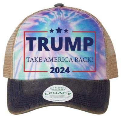 Donald Trump 2024 Take America Back USA United States Legacy Tie Dye Trucker Hat