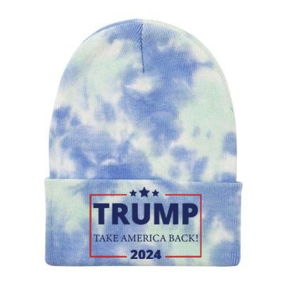 Donald Trump 2024 Take America Back USA United States Tie Dye 12in Knit Beanie