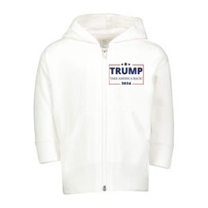 Donald Trump 2024 Take America Back USA United States Toddler Zip Fleece Hoodie