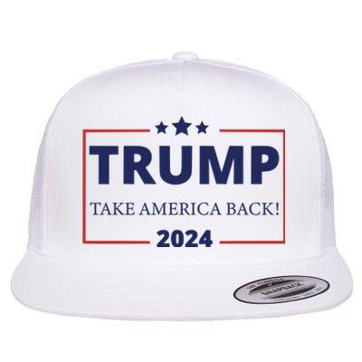 Donald Trump 2024 Take America Back USA United States Flat Bill Trucker Hat